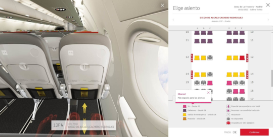 Iberia seat selection